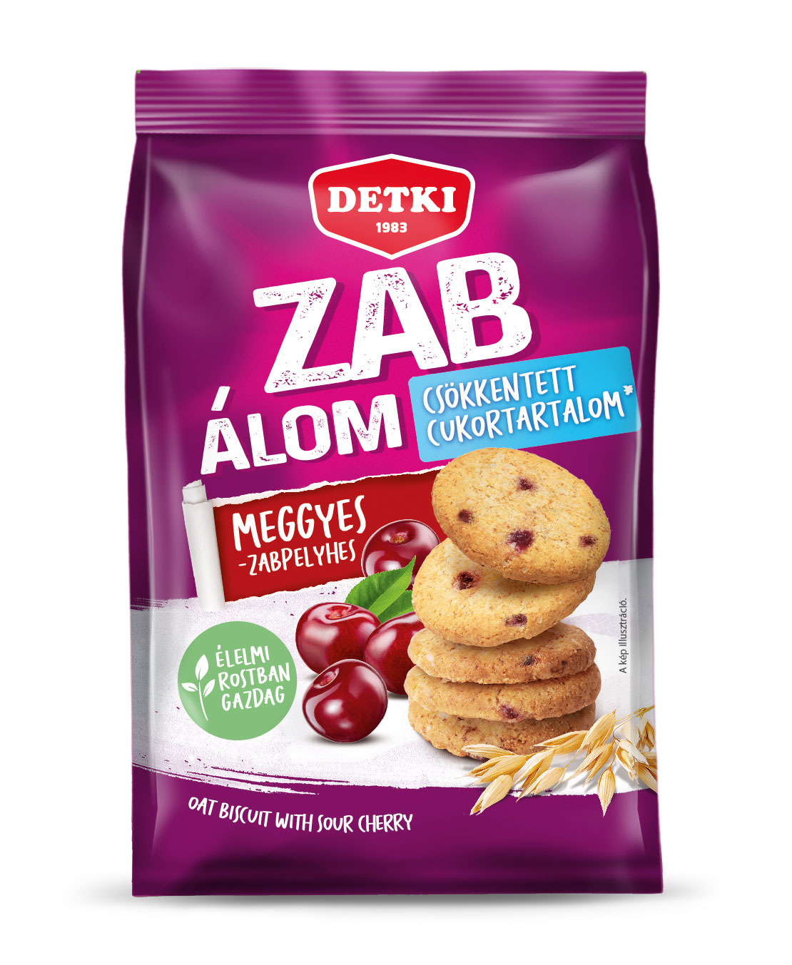 Zab-álom csökkentett cukortartalmú meggyes zabpelyhes omlós keksz 150g